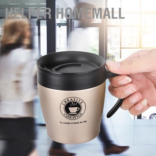 [คลังสินค้าใส]Helper Homemall ถ้วยกาแฟสเตนเลส มีฉนวนกันความร้อน พร้อมฝาปิด