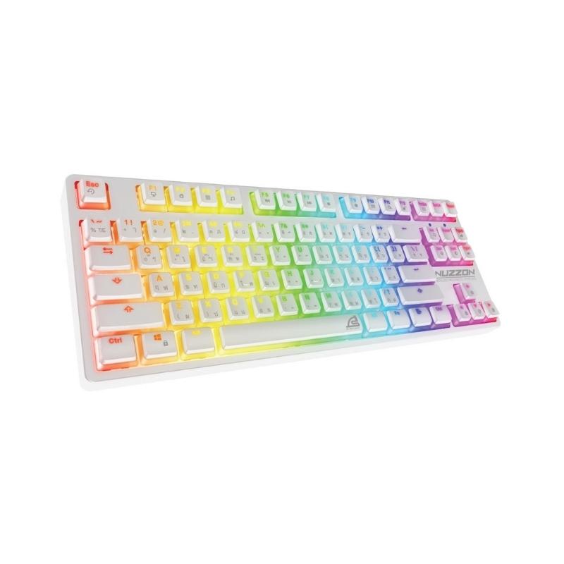 KEYBOARD (คีย์บอร์ดไร้สาย) SIGNO KB-751 NUZZON (มี2สี BLACK|WHITE) (มี2ปุ่ม BLUE/RED SWITCH) RGB LED ประกัน 2ปี