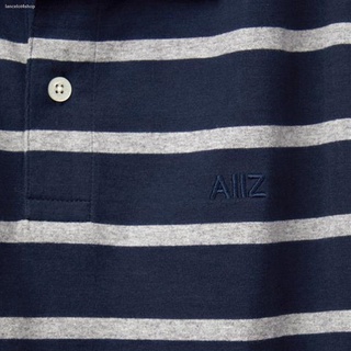 มีสินค้าในสต๊อก จัดส่งจากกรุงเทพAIIZ (เอ ทู แซด) - เสื้อโปโลผู้ชาย ลายทาง  Men's Striped Polo Shirts