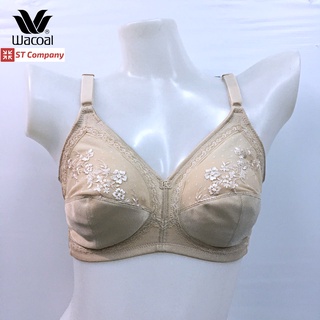 Wacoal Basic Bra ชุดชั้นใน ไม่มีโครง สีเบจ (Beige) รุ่น WB7122 เสื้อใน วาโก้ ไม่มีฟองน้ำ เต็มทรง เก็บเนื้อข้าง 2 ตะขอ