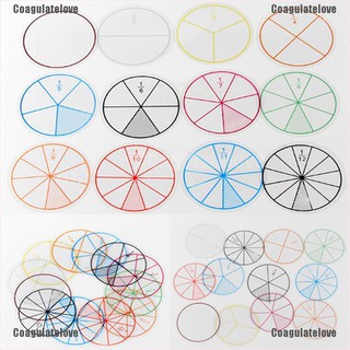 Coagulatelove.❉วงกลมเศษส่วนคณิตศาสตร์ 12 ชิ้น สําหรับเด็ก เด็กนักเรียน ของเล่นเพื่อการศึกษาในโรงเรียน
