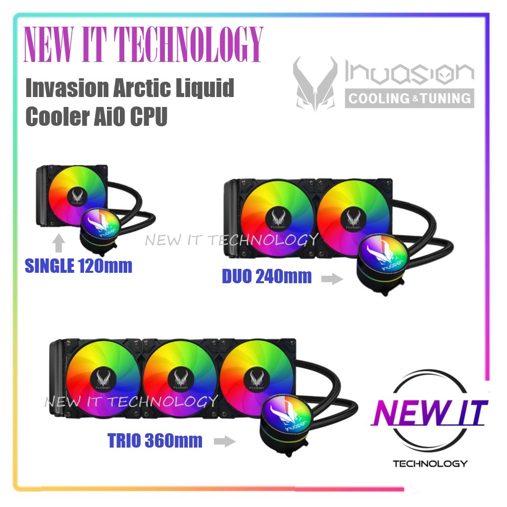 Invasion Arctic Liquid Cooler( DARK-120|เดี่ยว|คู่หู|ทรีโอ ทรีโอ|YFT-360|DX-240|FTB-240 )พัดลม AiO C