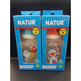 Natur 4 oz. BPA-free Feeding bottle เนเจอร์ โดราเอม่อน ขวดนม PP ทรงกลม 4 ออนซ์