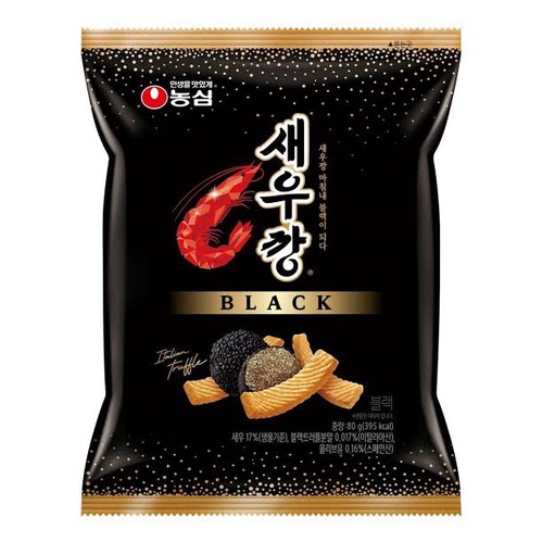 ใหม่ล่าสุดจากเกาหลี! ขนมเกาหลี ข้าวเกรียบกุ้งรสเห็ดทรัฟเฟิล Nongshim Black Shrimp Chips 80g(1941)