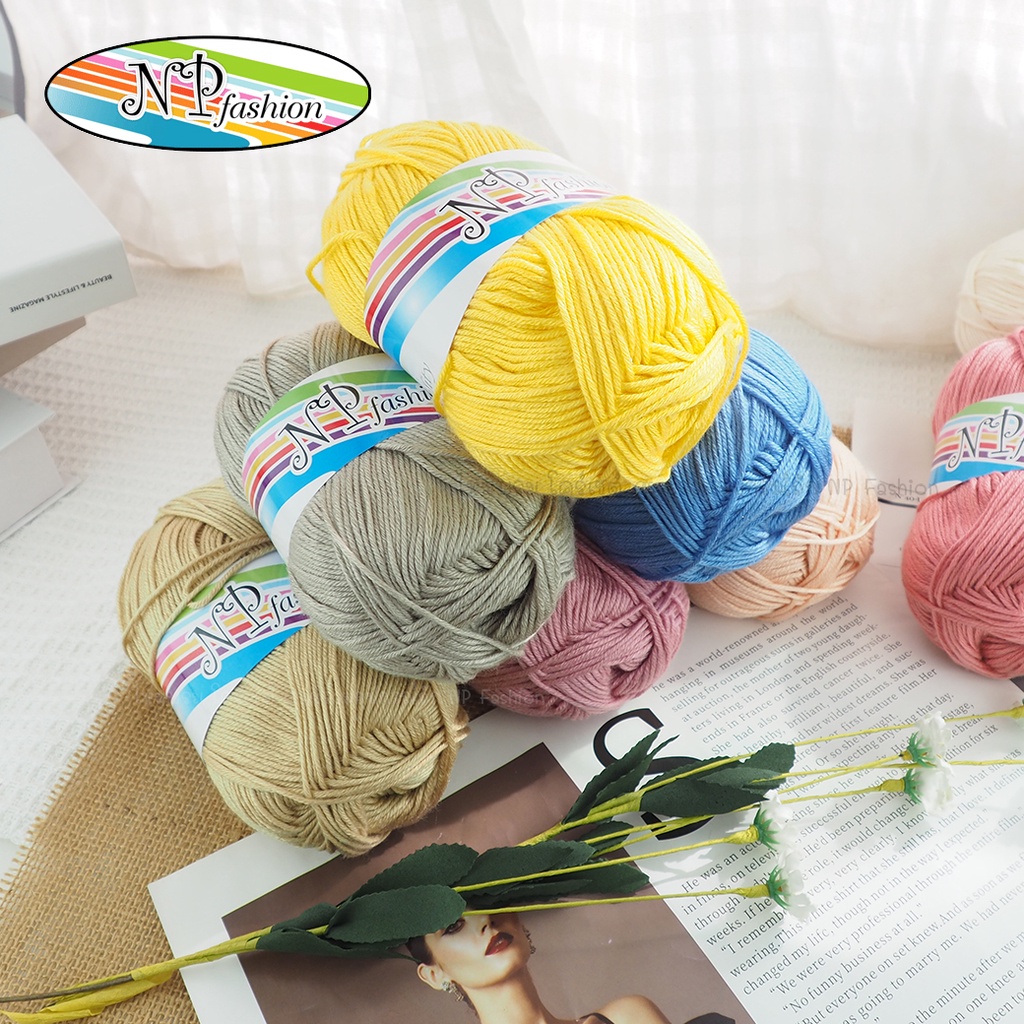 WA135-100g สีพื้นสีล้วน ไหมพรมคอตตอนมายด์ NP