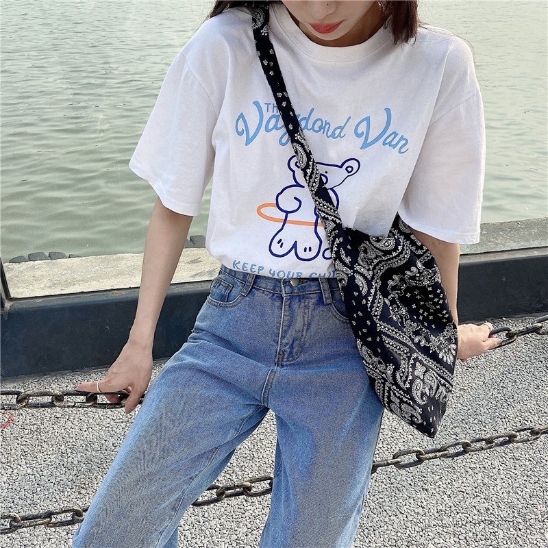 C103 ส่งจากไทย กระเป๋าสะพายผ้าทิ้ง น้ำหนักเบา น่ารักสุดๆ ขนาด 17 นิ้ว ราคา ถูกที่สุด ดีลบีเคเค แกลเลอรีภาพที่ 8
