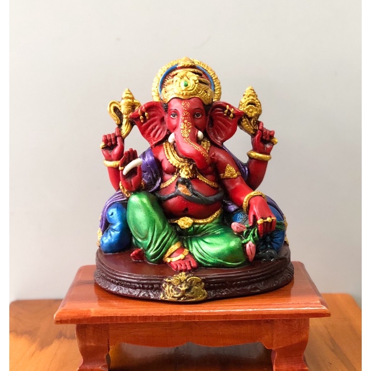 พระพิฆเนศ Ganesha ปางประทานพรให้สำเร็จรวดเร็ว พระกษิประ คณปติ วรรณะสีแดง 4 กร ราคา ถูกที่สุด ดีลบีเคเค แกลเลอรีภาพที่ 4