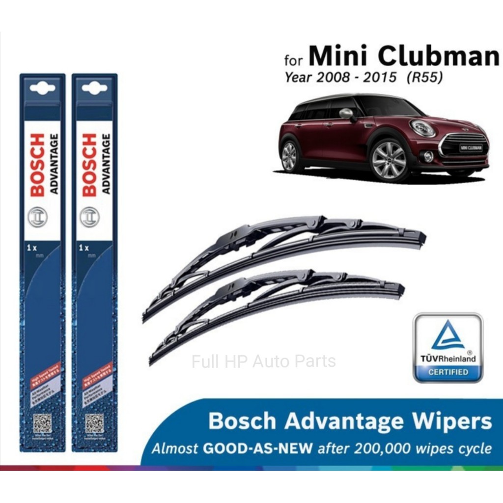 ชุดปัดน้ําฝน Bosch Advantage U Hook สําหรับ Mini Clubman R55 (19"/18")