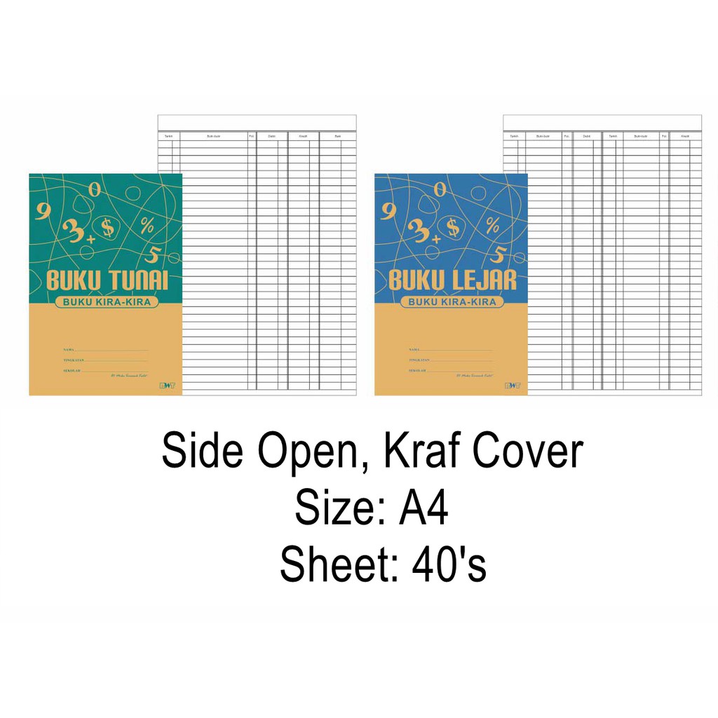 Book Keeping Cash Book Buku Tunai Ledger Book Buku Lejar