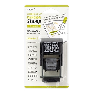 MIDORI Paintable Stamp Daily Life Record (D35419006) / ตัวปั๊มแบบมีหมึกในตัว ลายบันทึกชีวิตประจำวัน แบรนด์ MIDORI