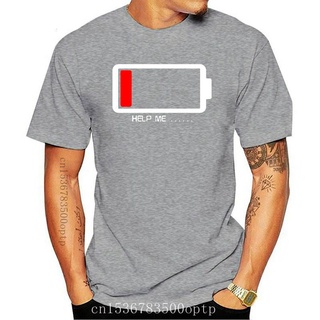 ลดกระหน่ํา เสื้อยืดลําลอง แขนสั้น คอกลม พิมพ์ลาย Battery Energy Low Help Me สไตล์ฮาราจูกุ เหมาะกับการเล่นฟิตเนส ฤดูร้อน