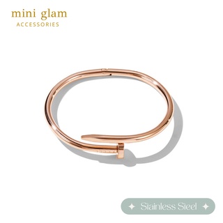 Miniglam Dakota Metallic Nail Bangle Bracelet (Rose gold) กำไลข้อมือตะปูสเตนเลสสีโรสโกลด์