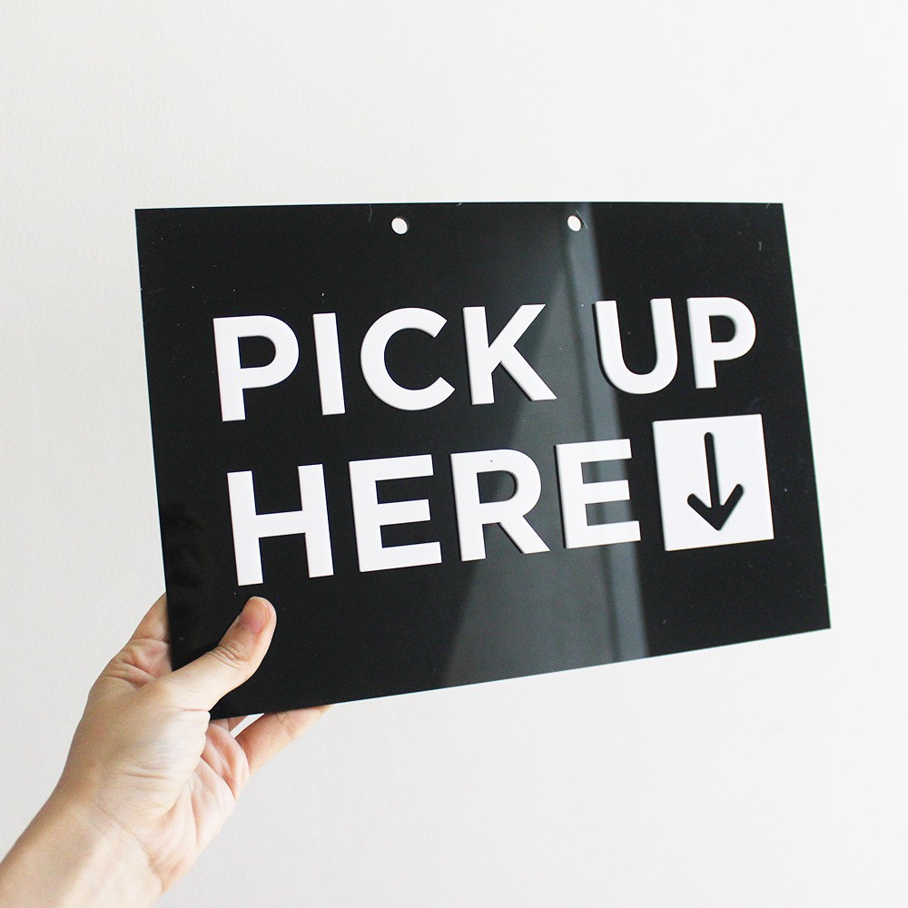 HERE PICK UP ป้ายอะคริลิก | ป้าย RAISED