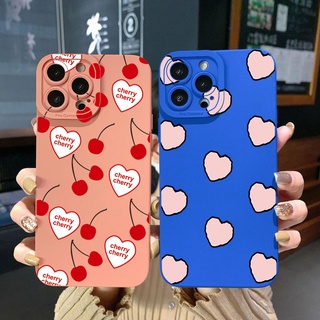 เคสโทรศัพท์มือถือ ขอบสี่เหลี่ยม ลายเชอร์รี่ หัวใจ สําหรับ POCO X4 Pro M4 M3 Pro 5G X3 NFC GT F3 C55