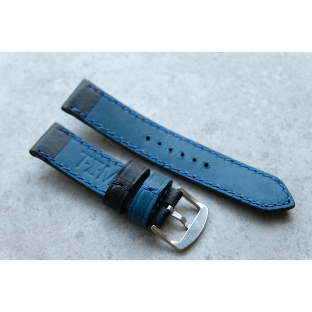 สายนาฬิกาหนังรุ่น C R O S S  II  Leather Hand craft  watch strap 20 mm 22 mm