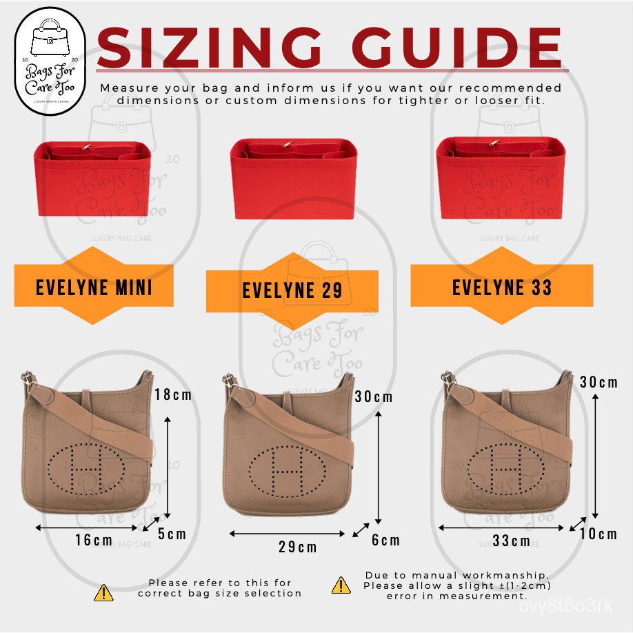 bag insert for hermes evelyne bag organiser bag organizer prevent messy