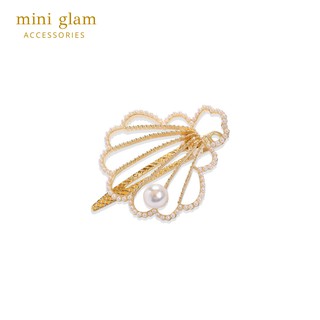 Miniglam Scallop Shell Pearl Hair Clip กิ๊บติดผมรูปหอยไข่มุกสีทอง