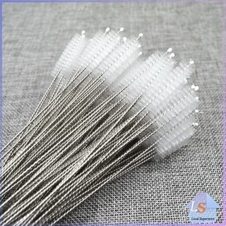 แปรงล้างหลอดดูด จุกนม ขนไนล่อน ไม่ทำให้เป็นรอย Stainless steel soft straw straw brush