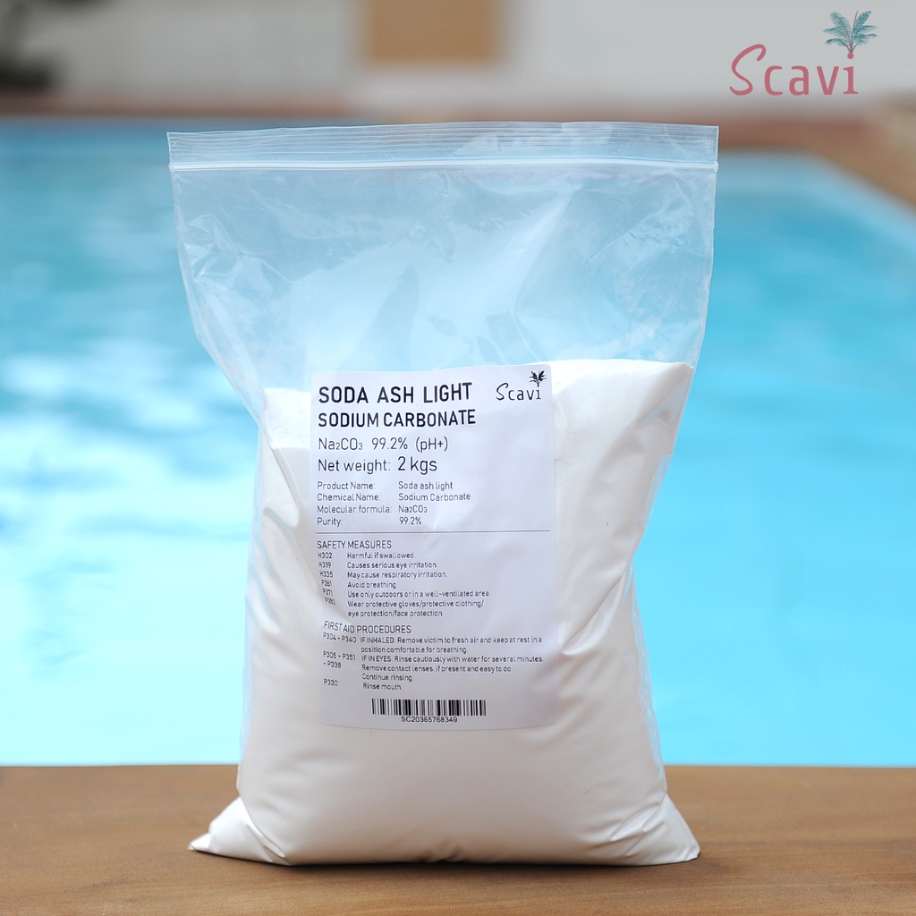 Soda ash pH+ for pool 2 kg Sodium Carbonate พีเอชบวก Na2CO3 PH Plus Pool Chemical