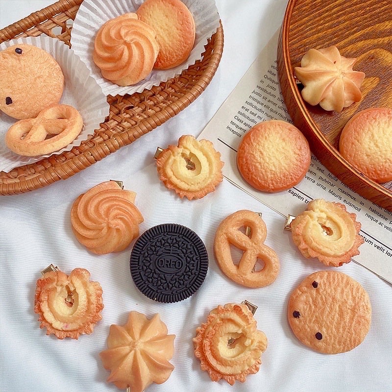 พร้อมส่ง ร้านคนไทย กิ้บคุกกี้ กิ้บติดผมลายคุกกี้ (7 แบบ) งานห่อซีล1:1 ตรงปกน่ารัก cookies hair clip