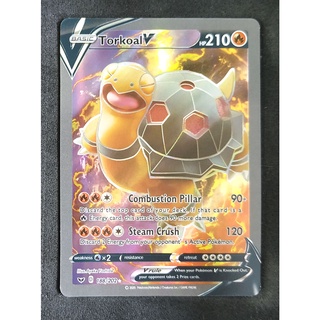 Torkoal V Card โคเทิส 188/202 Pokemon Card Gold Flash Light (Glossy) ภาษาอังกฤษ