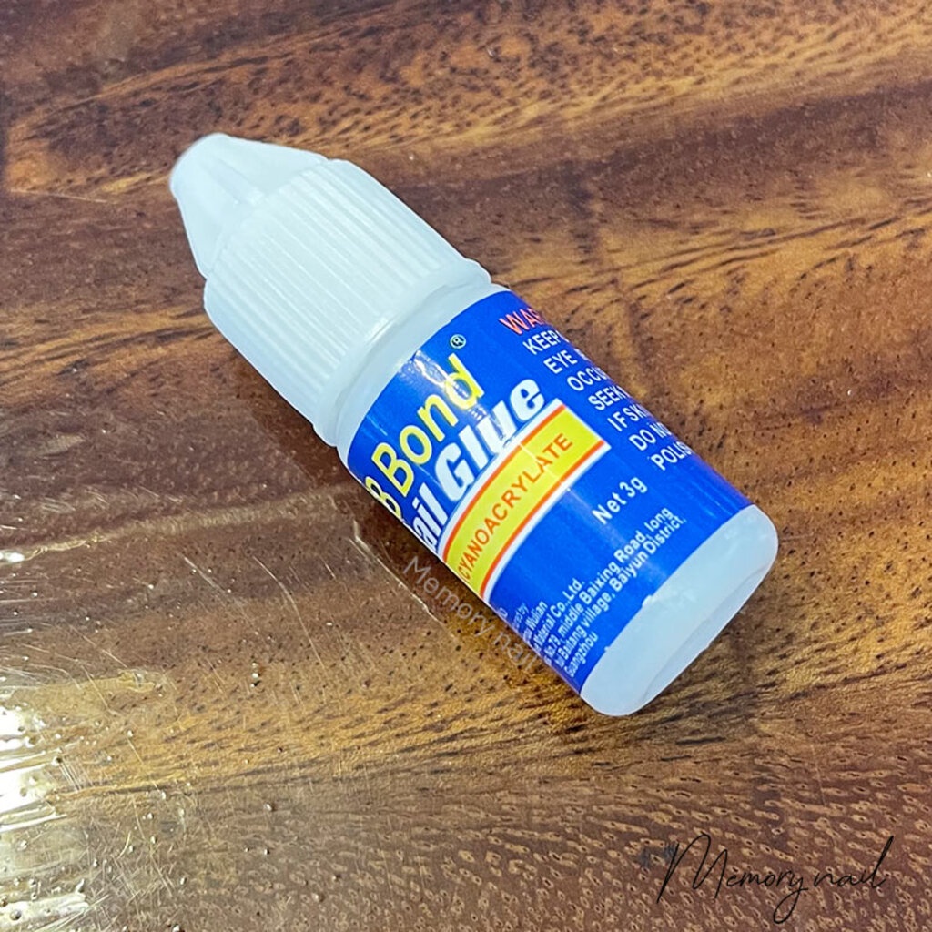 (( BYB น้ำเงิน หลอดเล็ก )) กาวต่อเล็บปลอม ต่อเล็บPVC กาวเล็บปลอม ขนาด 3g.