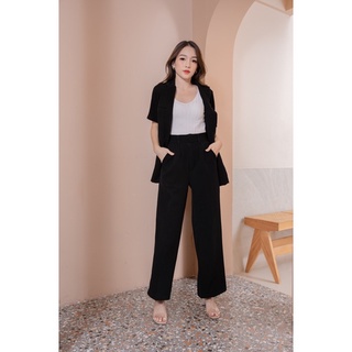 PIDAA.STORE - CORNIE PANTS BLACK - กางเกงขายาวสีดำ