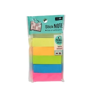 กระดาษโน๊ตกาวในตัว 4 สี (1.9x7.6 ซม.) และ 5 สี (1.5x5 ซม.) ตราโอนิโซะ Oniso ดัชนีสีสด ไม่ทิ้งคราบ