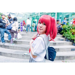 วิกผมทวินเทลสั้นสีชมพู รูบี้ เลิฟไลฟ์ซันชายน์ Cosplay Character love live sunshine Ruby Cosplay wig