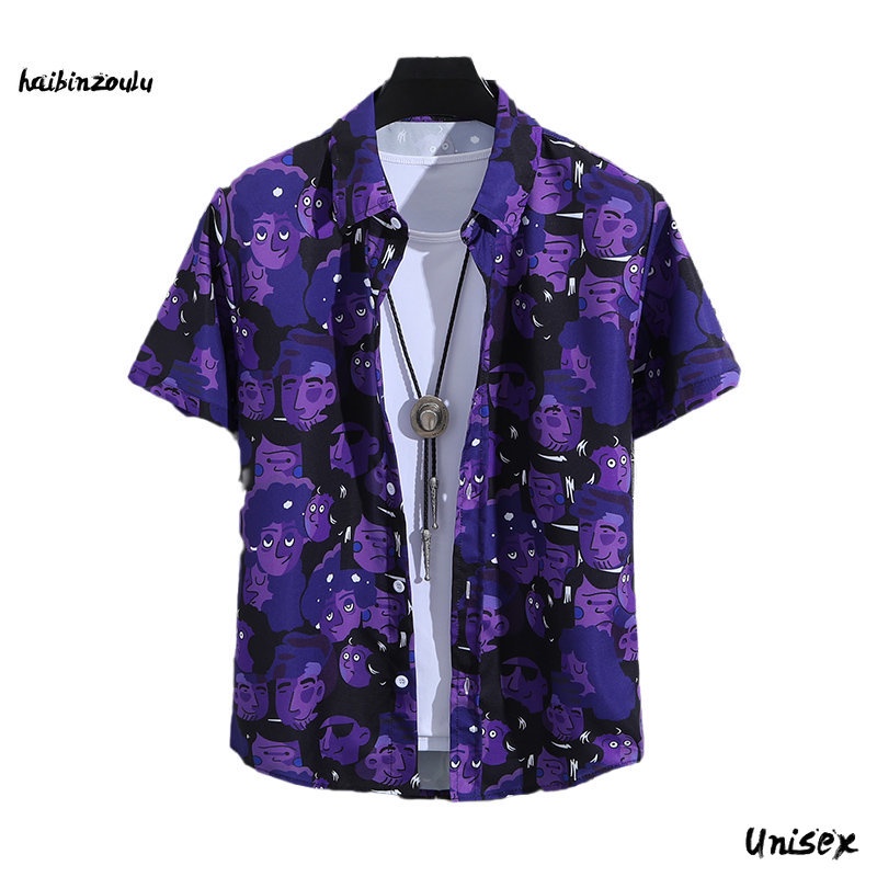Haibinzoulu เสื้อโปโล แขนสั้น พิมพ์ลาย สีชมพู สําหรับผู้หญิง และผู้ชาย Songkran