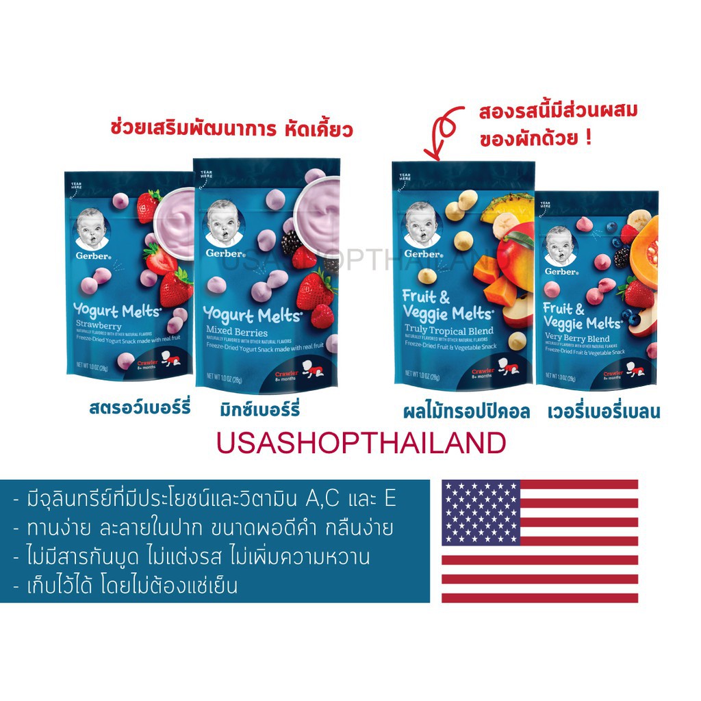 ✢♞Gerber Puff ขนมเด็กรูปดาวนำเข้าจากอเมริกา Gerber Puffs เกอร์เบอร์พัฟ อาหารเด็ก