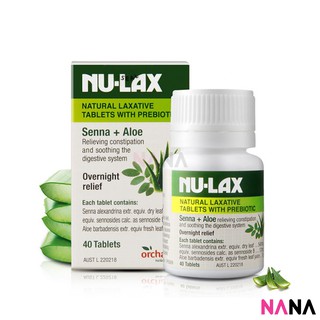 Nu-lax Natural Laxative Tablets With Prebiotic Senna + Aloe 40 Tablets