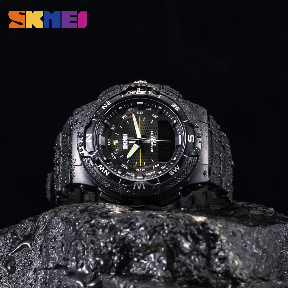 Skmei Top Luxury Men S Dual Display Led Digital Pu Luxury Strap Date