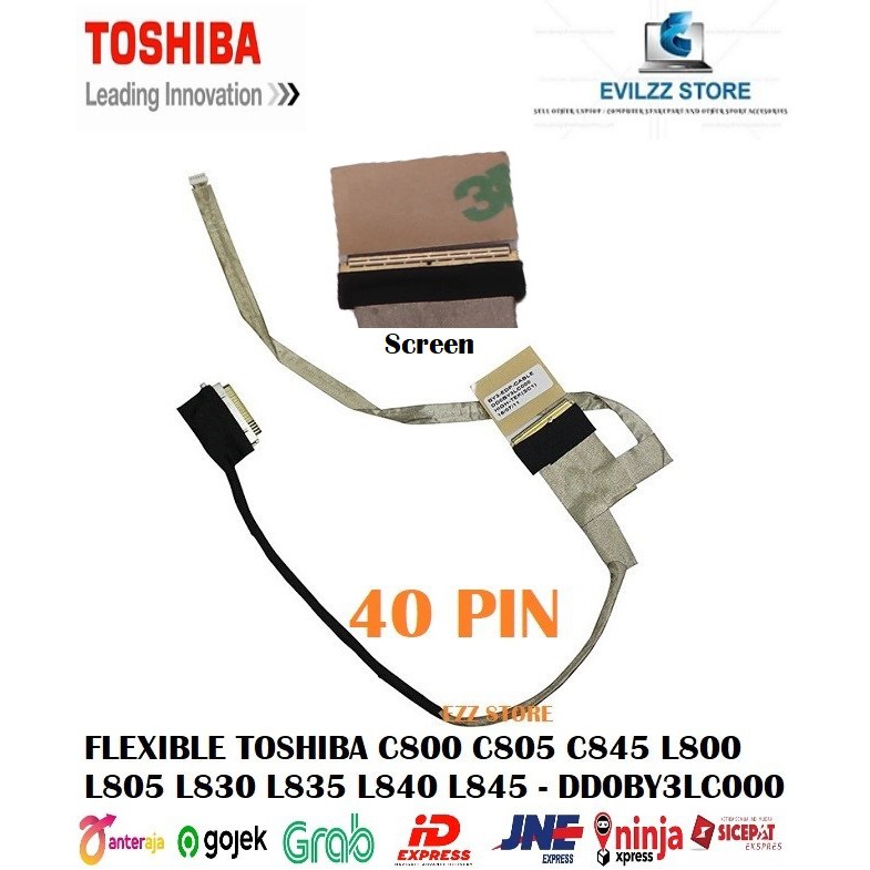 CABLE CABLE FLEXIBLE TOSHIBA C800 C805 C845 L800 L805 L830 L835 L840 L845 DD0BY3LC000 40PIN 40 PIN