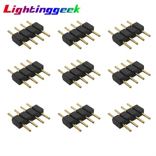 คุณภาพดี 10 ชิ้น/ล็อต LED Connector Adapter 4 พินเข็มชายประเภท Double 4 Pin RGB Connector สำหรับ 2835 5050 RGB Led Strip Light