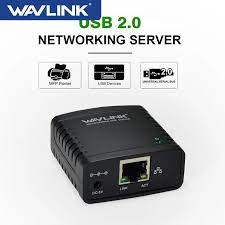 Wavlink USB 2.0 LRP Print Server Share a LAN Ethernet Networking Printers Power Adapter USB HUB 100M