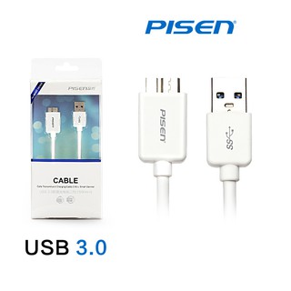 PISEN สายชาร์จ Micro USB 3.0 Data Transmit and Charging Cable ยาว 1500 mm อุปกรณ์สำหรับรีชาร์จและซิงค์ข้อมูล - สีขาว