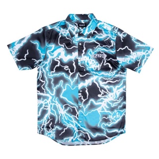 SLUM LTD - RIPNDIP SM22 Nikola Short Sleeve Button Up Black/Blue