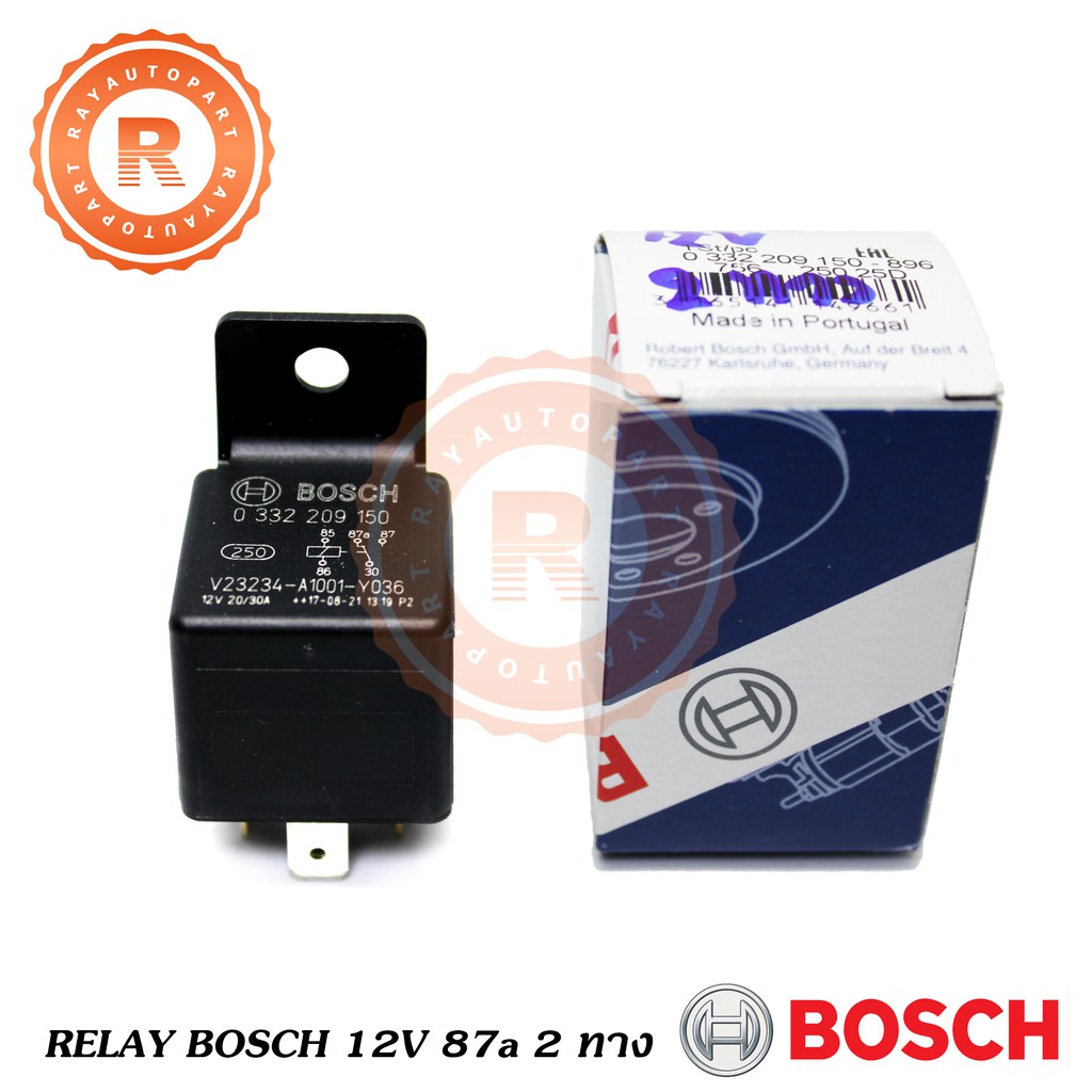 รีเลย์ BOSCH 12V 5 ขา 2 หน้า 20/30A RELAY 87a 0332209150 3165141149661