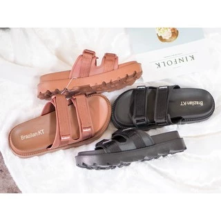 (พร้อมส่งจากไทย) แตะสวม​ Brazilan:KT ปรับสายได้ พื้นสูง นุ่ม //ไซส์ปกติ