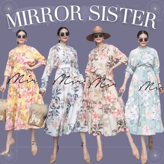 🔖ป้าย Mirrorsister​  10522.6 Setเสื้อคอจีน+กระโปรงทรงA