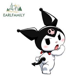 Earlfamily สติกเกอร์ ลายการ์ตูนอนิเมะ My Melody Kuromi กันน้ํา กันรอยขีดข่วน ขนาด 13 ซม. x 9.4 ซม. สําหรับติดตกแต่งรถยนต์