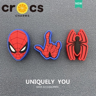 Crocs jibbitz charms หัวเข็มขัด รูปสไปเดอร์แมน ดอกไม้ เครื่องประดับแฟชั่น DIY สําหรับตกแต่งรองเท้า crocs