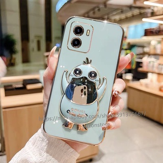 Cute Duck Holder Stand Phone Casing for OPPO A77s A77 5G A57 A96 A76 A55 A16 4G เคส Water Proof Protective Phone Case Soft TPU Phone Back Cover