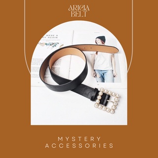 BT18: Aricia Belt | Mystery Accessories เข็มขัด เข็มขัดมุก เข็มขัดสีดำ หัวเข็มขัดมาพร้อมมุก