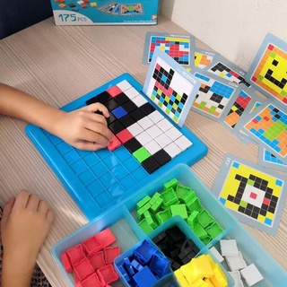 🏅Kids learning🏅Creativity Logical Mosaic 175 ชิ้น เกมส์ต่อภาพ ต่อภาพโมเสค Coding โค้ดดิ้ง