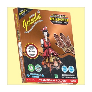 เฮนน่าเพ้นต์แบบโคน Golecha Henna Cones Super Black สีดำ สวยๆ ของแท