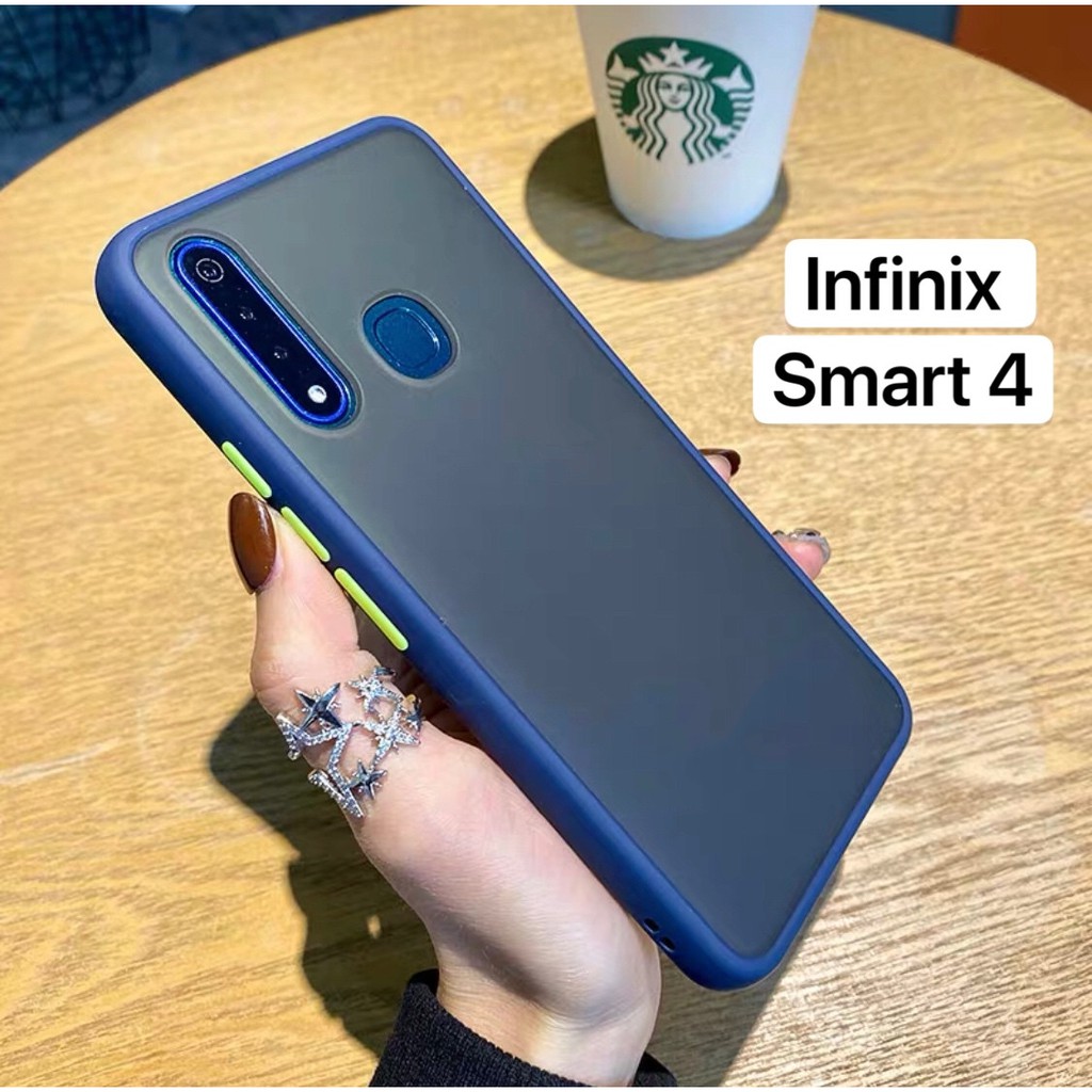 พร้อมส่ง Case Infinix Smart 4  เคสกันกระแทก ปุ่มสีผิวด้าน ขอบนิ่มหลังแข็ง เคสโทรศัพท์ INFINIX SMART 4 [ ส่งจากไทย ]