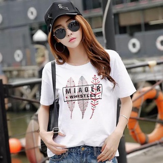 RIYA FASHION NEW ARRIVAL คอกลมเสื้อยืดสำหรับสตรีลดราคา tees เสื้อเกาหลีเสื้อเชิ้ตพิมพ์ลายกราฟิกสำหรับผู้หญิง 321