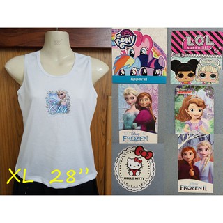 เสื้อทับใน XL อก 28" แพค 2 ตัว Disney Frozen Sofia Pony Kitty LOL Elsa เอลซ่า สินค้าลิขสิทธิ์ เสื้อกล้าม